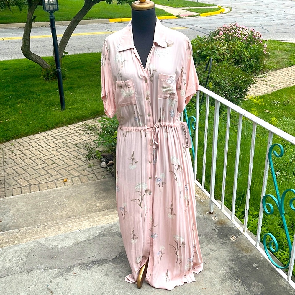 Lt pink shirt dress